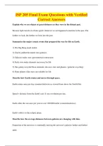 ISP 205 Final Exam Questions with Verified&NewLine;Correct Answers