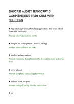 SIMUCASE AUDREY TRANSCRIPT 5&NewLine;COMPREHENSIVE STUDY GUIDE WITH&NewLine;SOLUTIONS