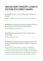 SIMUCASE AUDREY TRANSCRIPT 5 COMPLETE&NewLine;TEST PAPER WITH CORRECT ANSWERS&NewLine;