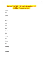 Kansas City MO&period; 100 blocks Questions with&NewLine;Verified Correct Answers