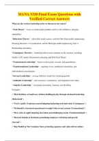MANA 5320 Final Exam Questions with&NewLine;Verified Correct Answers