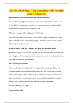 MANA 5320 Final Test Questions with Verified&NewLine;Correct Answers