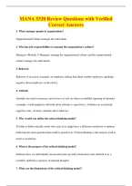 MANA 5320 Review Questions with Verified&NewLine;Correct Answers