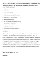 MATH 215 MIDTERM EXAM &ndash; QUESTIONS AND ANSWERS &vert; VERIFIED AND WELL&NewLine;DETAILED ANSWERS &vert; PLUS RATIONALES &vert; DOWNLOAD AND PASS &vert; LATEST&NewLine;EXAM UPDATE 2026&sol;2027