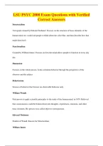 LSU PSYC 2000 Exam Questions with Verified&NewLine;Correct Answers