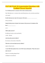 PAT 201 Week 10&colon; hypertension Questions with&NewLine;Verified Correct Answers