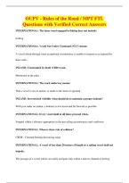 OUPV - Rules of the Road &sol; MPT FTL&NewLine;Questions with Verified Correct Answers
