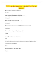 CPO Practice Questions with Verified Correct&NewLine;Answers