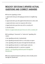 BIOLOGY 1201 EXAM 2 UPDATED ACTUAL&NewLine;QUESTIONS AND CORRECT ANSWERS