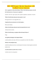 BSC 1005 Exam 1 Review Questions with&NewLine;Verified Correct Answers