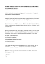 NUR 3165 RESEARCH FINAL EXAM STUDY GUIDE & PRACTICE QUESTIONS 2026&sol;2027