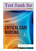 Test Bank for Sole's Introduction to Critical Care Nursing 9th Edition by Mary Beth and Lauren Morata