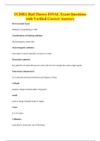 TCDHA Rad Theory FINAL Exam Questions&NewLine;with Verified Correct Answers