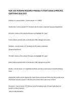 NUR 3165 NURSING RESEARCH MODULE 4 STUDY GUIDE & PRACTICE QUESTIONS 2026&sol;2027