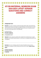 ATI RN MATERNAL NEWBORN EXAM &NewLine;2024-2025 LATEST VERSION &NewLine;QUESTIONS AND CORRECT &NewLine;ANSWERS
