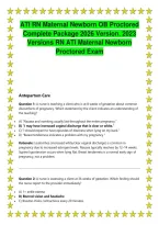 ATI RN Maternal Newborn OB Proctored &NewLine;Complete Package 2026 Version&period; 2023 &NewLine;Versions RN ATI Maternal Newborn &NewLine;Proctored Exam