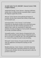 Juvenile Justice Test &num;2 &vert; 2026&sol;2027 &vert; Answers Correct &vert; With Complete Solutions