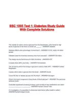BSC 1005 Test 1&colon; Diabetes Study Guide With Complete Solutions