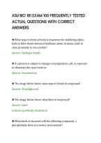 ASU BIO 181 EXAM 100 FREQUENTLY TESTED&NewLine;ACTUAL QUESTIONS WITH CORRECT&NewLine;ANSWERS
