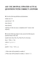 ASU CSE 240 UPDATED ACTUAL&NewLine;QUESTIONS WITH CORRECT ANSWERS