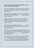 EXAM 2 Juvenile Justice Questions &vert; 2026&sol;2027 &vert; Correct Answers &vert; With Complete Solutions
