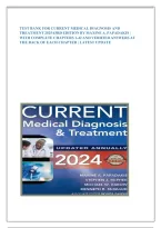 TEST BANK FOR CURRENT MEDICAL DIAGNOSIS AND &NewLine;TREATMENT 2025 63RD EDITION BY MAXINE A&period; PAPADAKIS &vert; &NewLine;WITH COMPLETE CHAPTERS 1-42 AND VERIFIED ANSWERS AT &NewLine;THE BACK OF EACH CHAPTER &vert; LATEST UPDATE