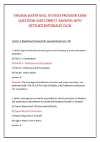 VIRGINIA WATER WELL SYSTEMS PROVIDER EXAM &NewLine;QUESTIONS AND CORRECT ANSWERS WITH &NewLine;DETAILED RATIONALES EACH