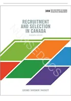 Test Bank for Recruitment and Selection in Canada&comma; 7th Edition by Victor M&period; Catano&comma; Willi H&period; Wiesner & Rick D&period; Hackett &ndash; All Chapters 1&ndash;10 &lpar;2025&sol;2026 Update&rpar;