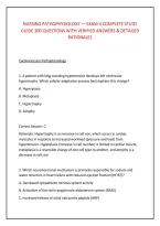 NURSING PATHOPHYSIOLOGY &mdash; EXAM 4 COMPLETE STUDY &NewLine;GUIDE 300 QUESTIONS WITH VERIFIED ANSWERS & DETAILED &NewLine;RATIONALES