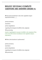 BIOLOGY 1201 EXAM 3 COMPLETE&NewLine;QUESTIONS AND ANSWERS GRADED A&plus;