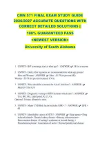 CMN 571 FINAL EXAM STUDY GUIDE &NewLine;2026&sol;2027 ACCURATE QUESTIONS WITH &NewLine;CORRECT DETAILED SOLUTIONS &vert;&vert; &NewLine;100&percnt; GUARANTEED PASS &NewLine;<NEWEST VERSION> &NewLine;University of South Alabama 