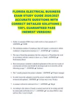 FLORIDA ELECTRICAL BUSINESS &NewLine;EXAM STUDY GUIDE 2026&sol;2027 &NewLine;ACCURATE QUESTIONS WITH &NewLine;CORRECT DETAILED SOLUTIONS &vert;&vert; &NewLine;100&percnt; GUARANTEED PASS &NewLine;<NEWEST VERSION> &NewLine;