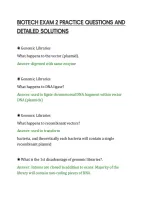 BIOTECH EXAM 2 PRACTICE QUESTIONS AND&NewLine;DETAILED SOLUTIONS&NewLine;