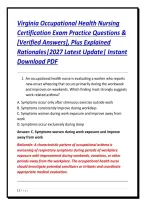 Virginia Occupational Health Nursing&NewLine;Certification Exam Practice Questions &&NewLine;&lbrack;Verified Answers&rsqb;&comma; Plus Explained&NewLine;Rationales&vert;2027 Latest Update&vert; Instant&NewLine;Download PDF