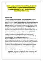 SOUTH CAROLINA SEPTIC TANK INSTALLER LICENSE EXAM FULL PACKAGE 