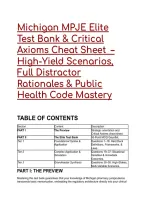 Michigan MPJE Elite Test Bank & Critical Axioms Cheat Sheet &lpar;2026&sol;2027&rpar; &ndash;High-Yield Scenarios&comma; Full Distractor Rationales & Public Health Code Mastery  