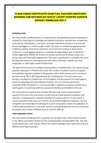 CLEAN HANDS CERTIFICATE EXAM FULL PACKAGE QUESTIONS ANSWERS AND RATIONALES 