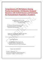 Comprehensive ATI RN Pediatric Nursing &NewLine;Practice Examination&colon; 150 Educator-Designed &NewLine;Questions with Verified Answers and Rationales &NewLine;for Proctored Exam Preparation &vert; Graded A&plus;