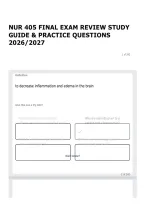NUR 405 FINAL EXAM REVIEW STUDY GUIDE & PRACTICE QUESTIONS 2026&sol;2027