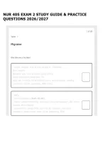 NUR 405 EXAM 2 STUDY GUIDE & PRACTICE QUESTIONS 2026&sol;2027