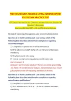 NC ASSISTED LIVING ADMINISTRATOR STATE EXAM PRACTICE TEST QUESTIONS AND CORRECT ANSWERS &lpar;VERIFIED ANSWERS&rpar; PLUS RATIONALES 2026&NewLine;