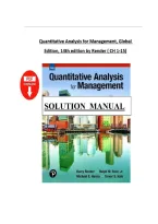 Solution Manual for Quantitative Analysis for Management&comma; Global Edition&comma; 14th edition by Render Chapter 1-15&NewLine;