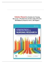 Solution Manual for Statistics for Nursing Research&colon; A Workbook for Evidence-Based Practice 4th Edition by Susan K&period; Grove&comma; All Chapters Updated 2025 &vert;&vert; TEST BANK