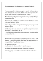 ATI Fundamentals of Nursing Practice Questions 2024&sol;2025 &vert; Nursing Exam Prep & Study Guide