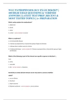 &ast;&ast;WGU PATHOPHYSIOLOGY EXAM 2026&sol;2027 &vert; 100 HIGH-YIELD QUESTIONS & VERIFIED ANSWERS &vert; LATEST TEST PREP &vert; RECENT & MOST TESTED TOPICS &vert; A&plus; PREPARATION&ast;&ast;&NewLine;