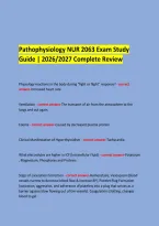 Pathophysiology NUR 2063 Exam Study Guide &vert; 2026&sol;2027 Complete Review &NewLine; &NewLine;