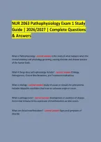  &NewLine;NUR 2063 Pathophysiology Exam 1 Study &NewLine;Guide &vert; 2026&sol;2027 &vert; Complete Questions & Answers &NewLine;