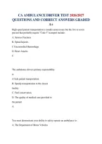 CA AMBULANCE DRIVER TEST 2026&sol;2027 QUESTIONS AND CORRECT ANSWERS GRADED A&plus;