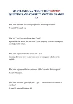 MARYLAND MVA PERMIT TEST 2026&sol;2027 QUESTIONS AND CORRECT ANSWERS GRADED A&plus;