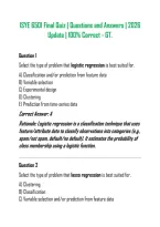 ISYE 6501 Final Quiz &vert; Questions and Answers &vert; 2026 Update &vert; 100&percnt; Correct - GT&period;